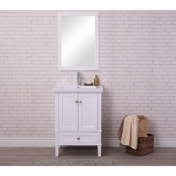 Single Bathroom Vanity Set In White Finish